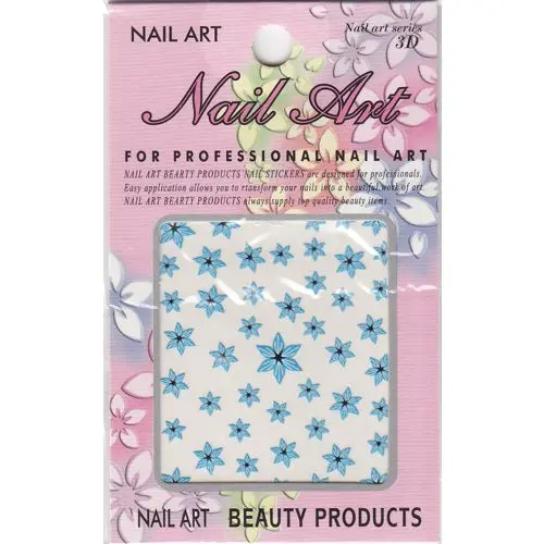 Kék 3D matrica - hegyes szirmú virág