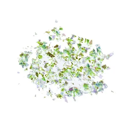 Körömdísz zöld színben - pelyhek