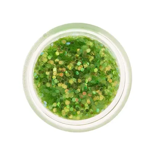 Zöld konfettik, 1mm - holografikus hatszögek