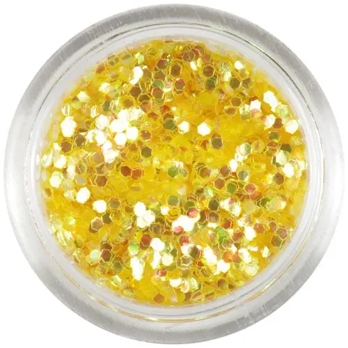 1mm flitterek - mézarany hatszögek