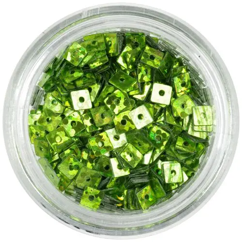 Holografikus lyukas négyzetek - világoszöld