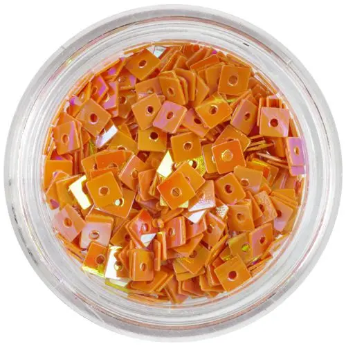 Narancssárga négyzet - nail art lyukas dísz