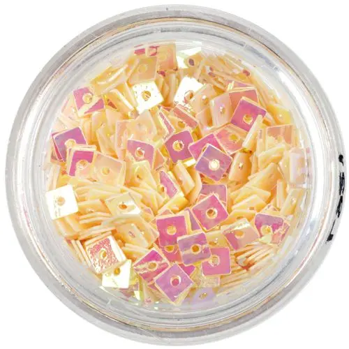 Körömdísz - baracksárga lyukas négyzetek