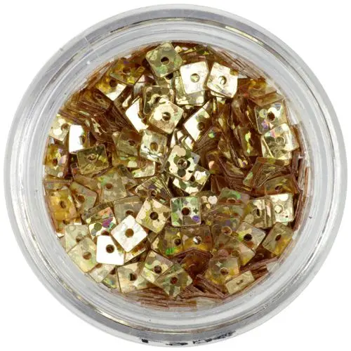 Hologrammos lyukas négyzetek - mélyarany