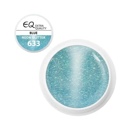 Színes UV zselé - 633 Neon Glitter Blue, 5g