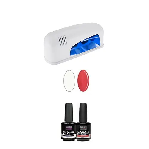 UV/LED rendszer - próba szett kicsi 2x15ml + 1 cs. lámpa fehér 9W