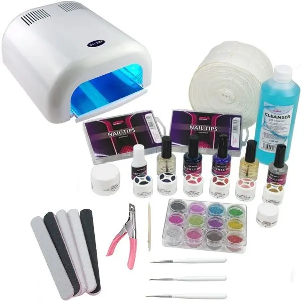 1-fázisú rendszer - UV zselé készlet nagy, 36W fehér UV lámpa