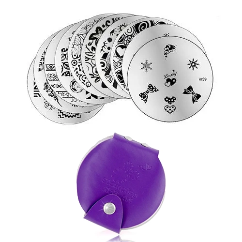 Készlet 10db pecsételő mintakorongból és mintakorong tartóból