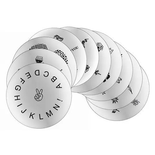 Szett 12-es: 10db Mintalemez körömdíszítéshez