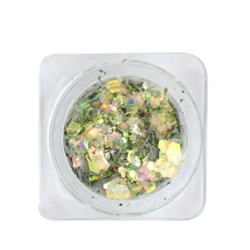 Körömdísz – hatszög - világos zöld