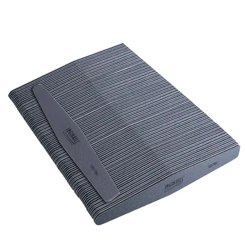 50db Inginails Professional Körömreszelő, szürke gyémánt , fekete középpel - mosható és fertőtleníthető 100/180