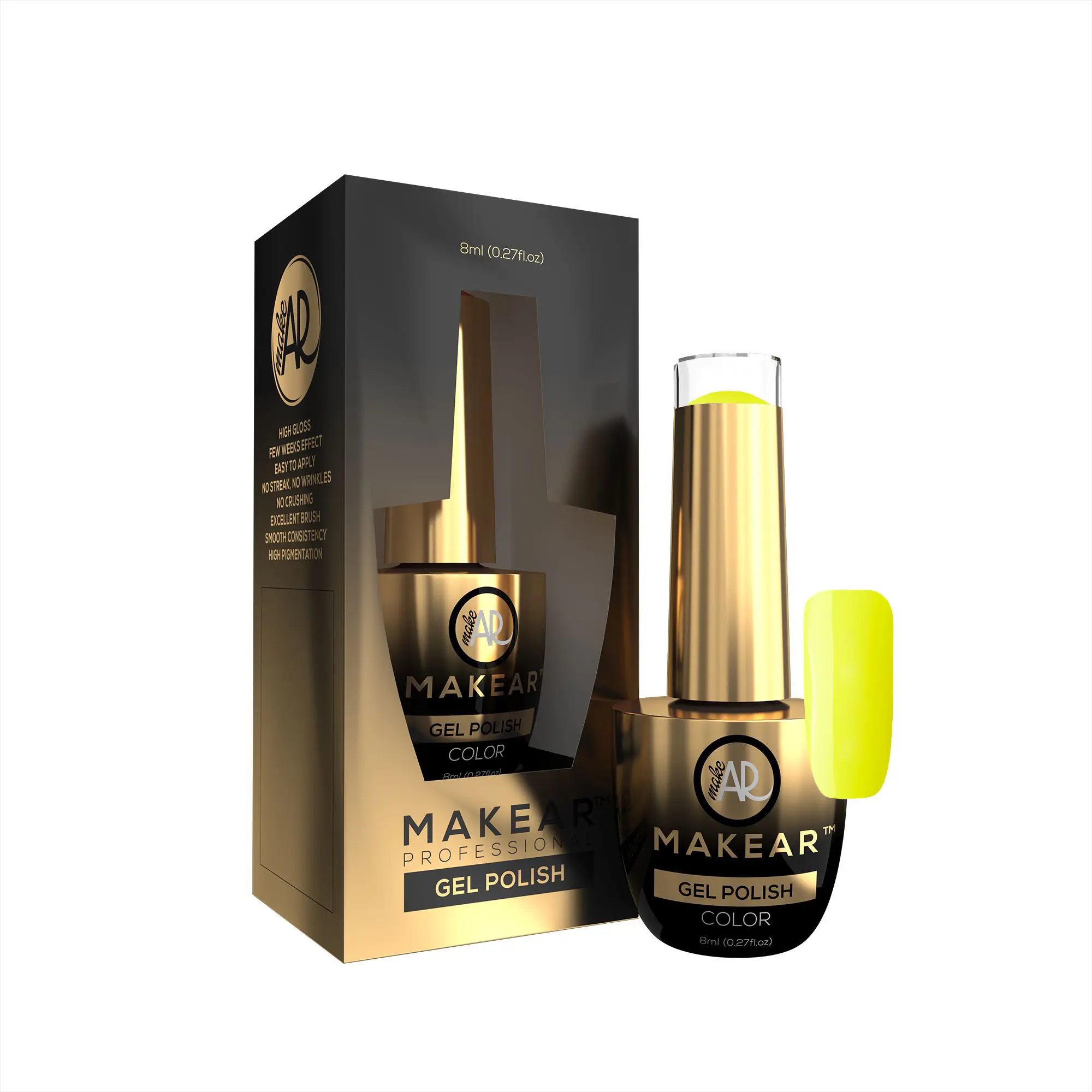 Makear Színes gél lakk - Neon Yellow - N06, 8ml/gél lakk készítés