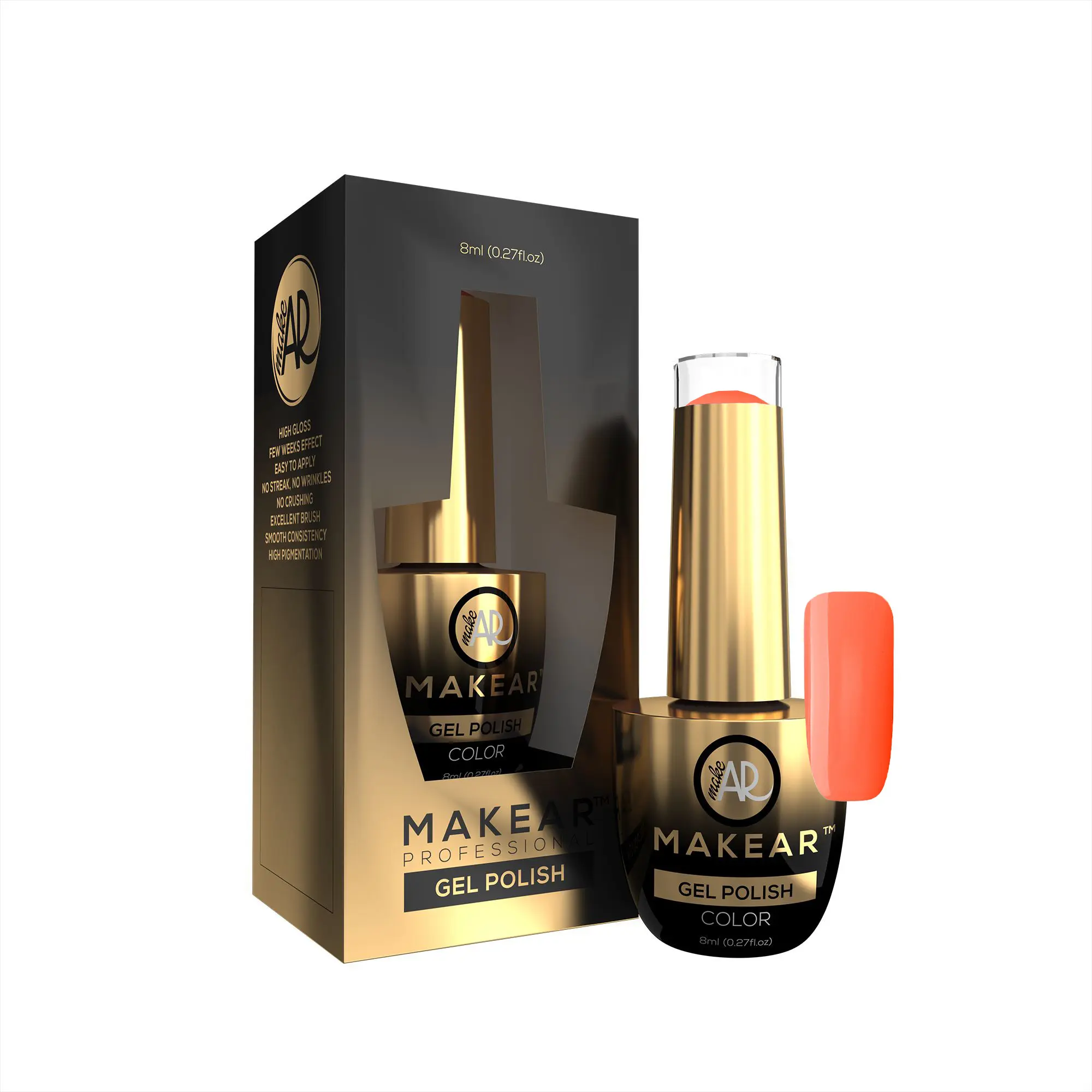 Makear Színes gél lakk - Neon salmon orange - N28, 8ml/gél lakk készítés