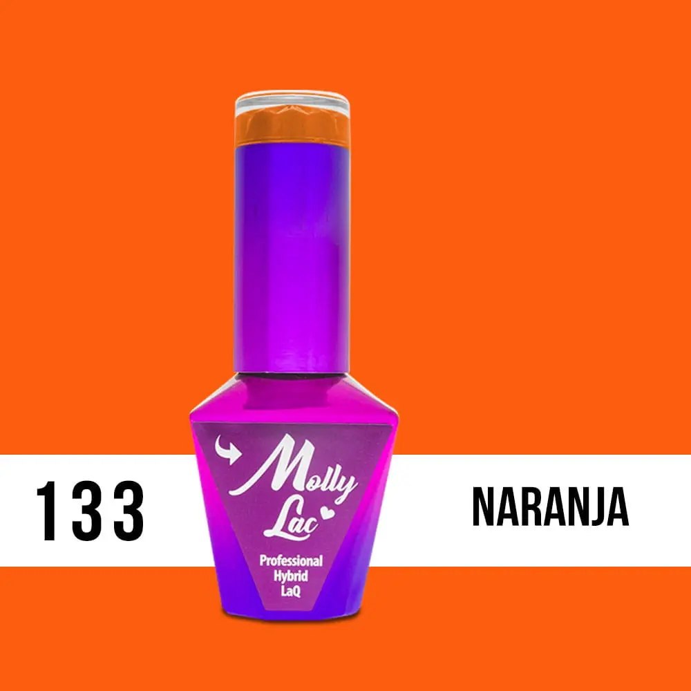 MOLLY LAC UV/LED gél lakk Bubble Tea - Kolor Naranja 133, 10ml/gél lakk készítés