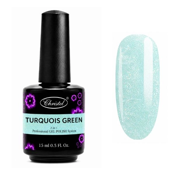 Christel Turquois Green 15ml - Gel Polish, 2in1/gél lakk készítés