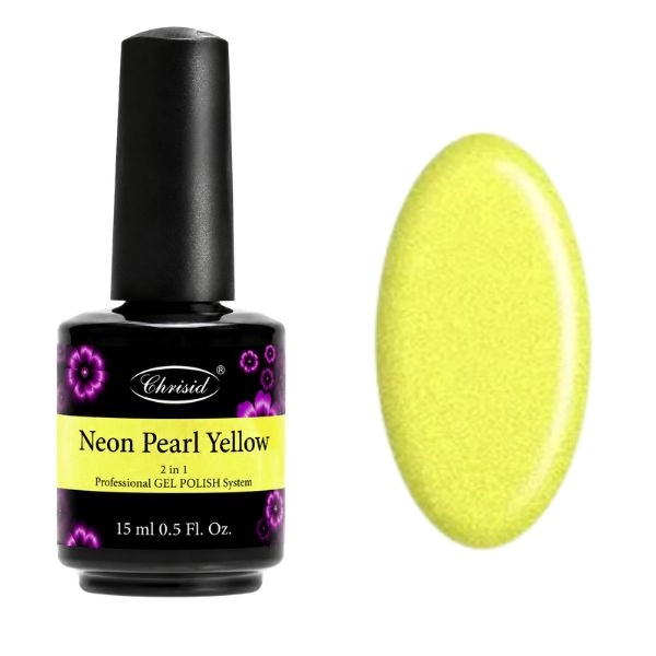 Christel Neon Pearl Yellow 15ml - Soak off gel, 2in1/gél lakk készítés