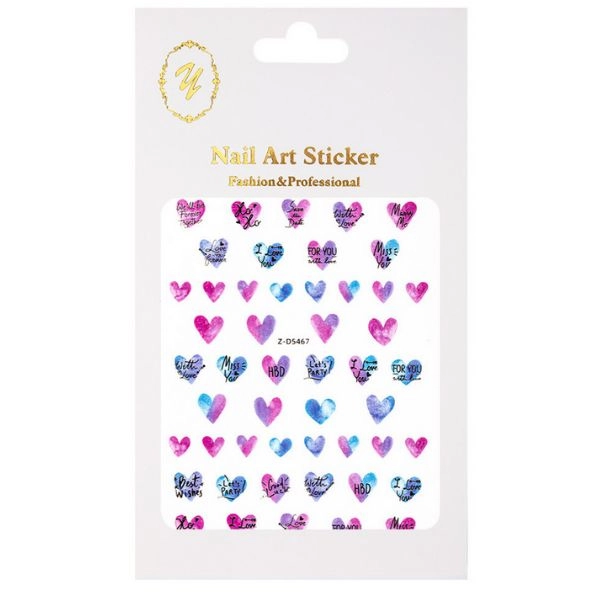 Körömmatricák - Lila Szívek Z-D5467