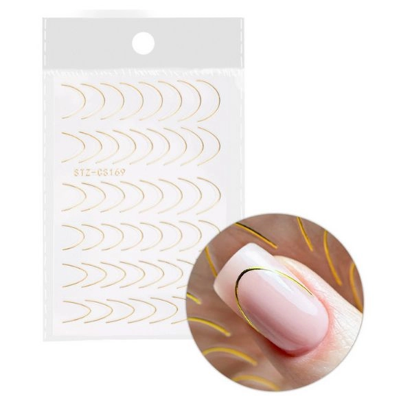 Körömmatricák - French Smile Line 48 db, arany - STZ-CS169