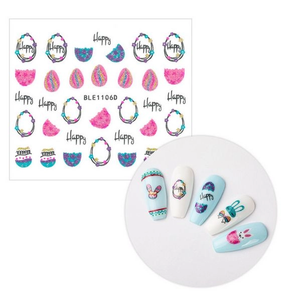 3D körömmatricák - Húsvéti BLE 1106D