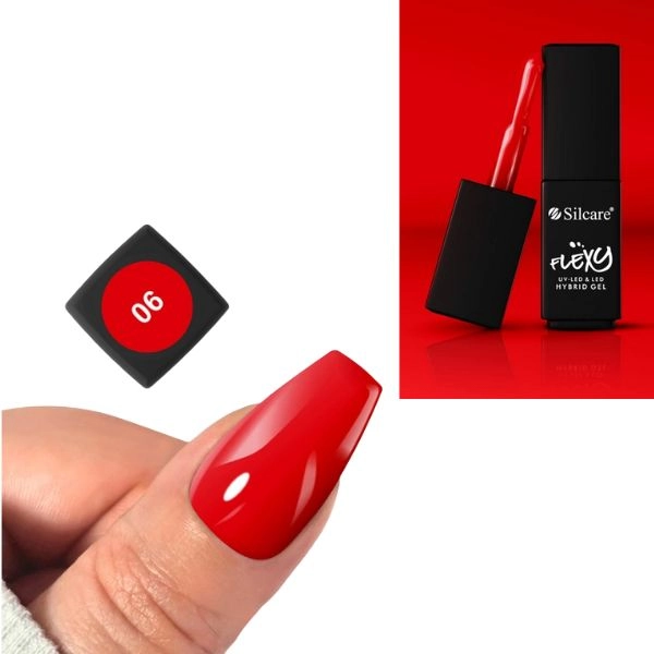 UV/LED gél lakk Flexy - Intense Red 06, 4,5g