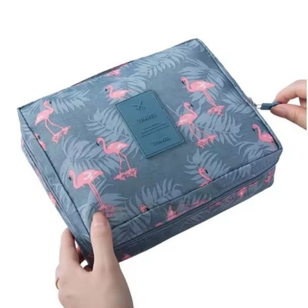 Flamingo kozmetikai táska, kék