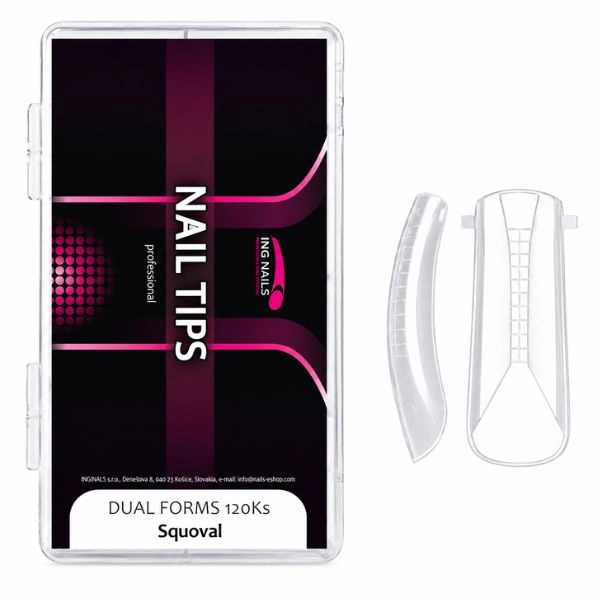 Squoval műköröm tippek – poligélhez, átlátszó, 120 db