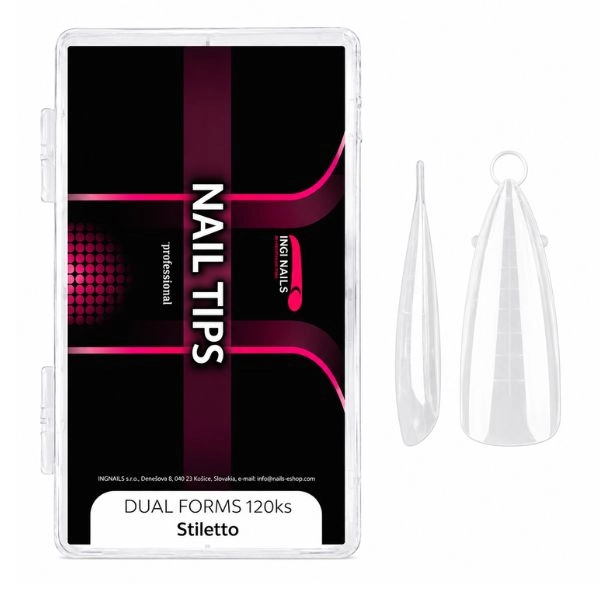 Stiletto műköröm tippek – poligélhez, átlátszó, 120 db