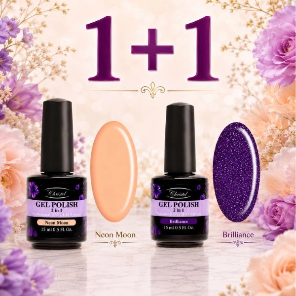 Christel gél lakk – Gel Polish Glossy 15 ml + AJÁNDÉK Neon Moon gél lakk, 15 ml