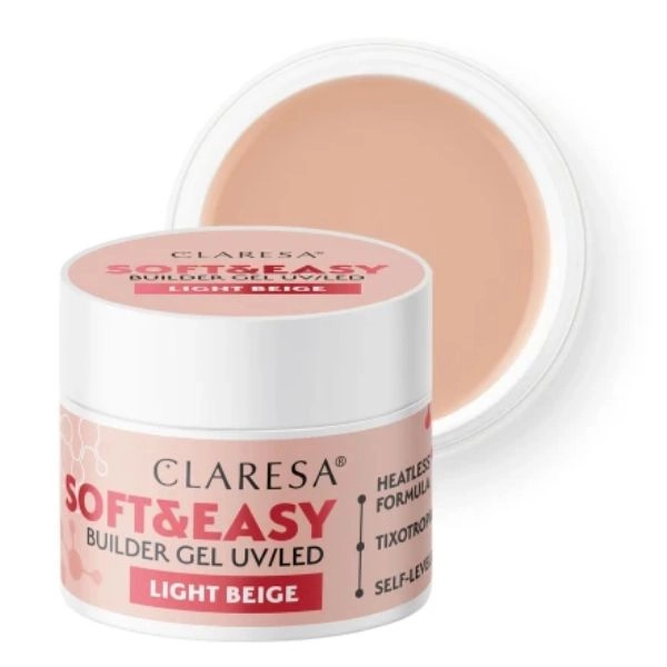 Claresa SOFT&EASY UV/LED builder gel - Light Beige, 45g
