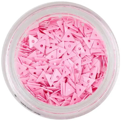 Lyukas, rózsaszín díszítő háromszögek - nail art