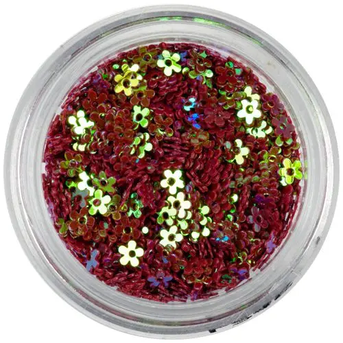 Lyukas virágok - bordópiros