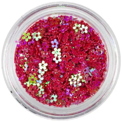 Nail art virágok - sötétvörös