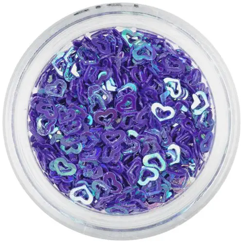 Flitteres ívelt szívecskék – sötétlila