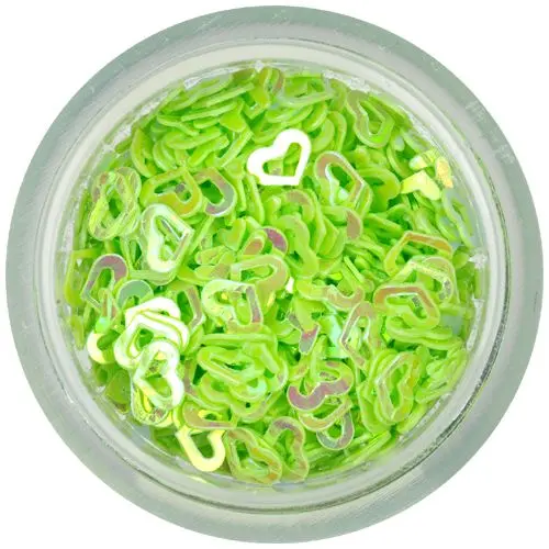 Dekorációs konfetti - világoszöld szívecskék