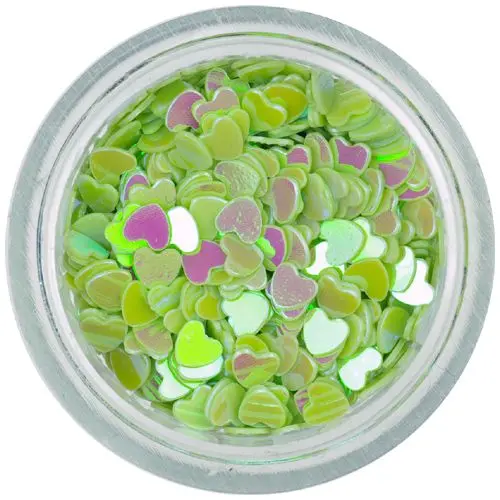 Flitteres szívecskék – világoszöld