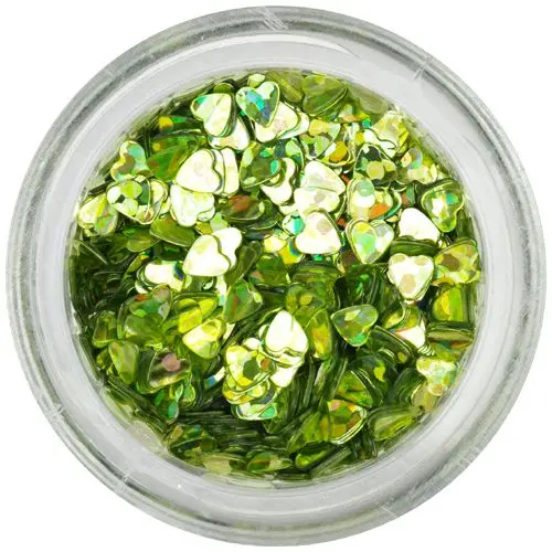 Körömdíszek - pisztáciazöld szívecskék