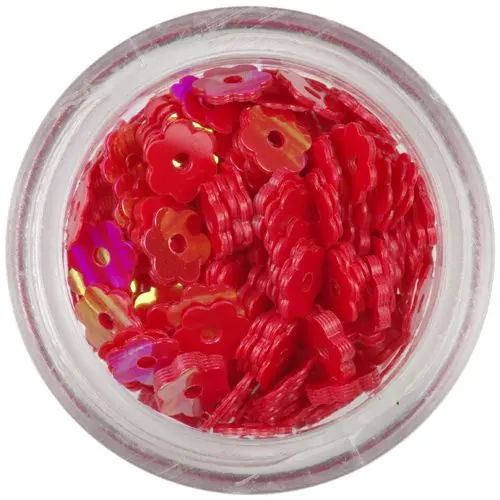 Piros dekoráció - lyukas virágok