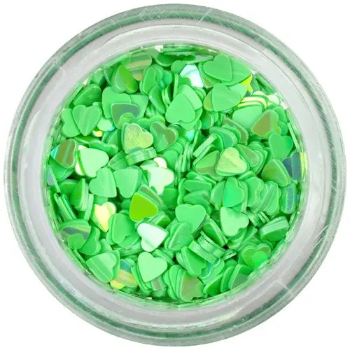 Körömdísz - zöld szívecskék