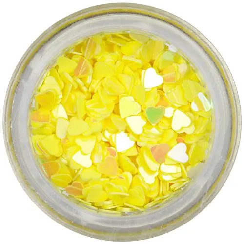 Dekorációs konfetti - sárga szívecskék