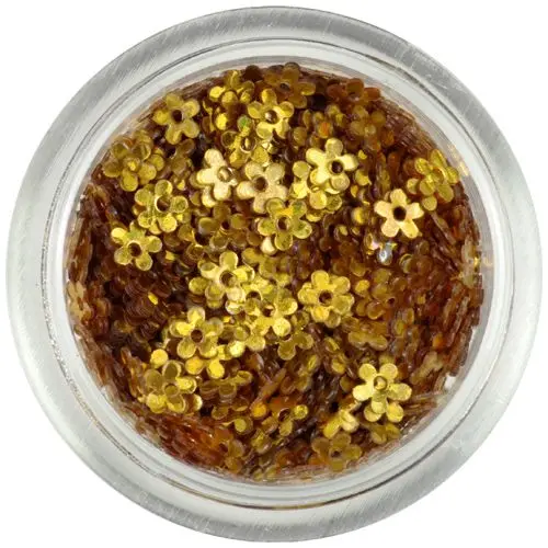 Nail art virágok - arany