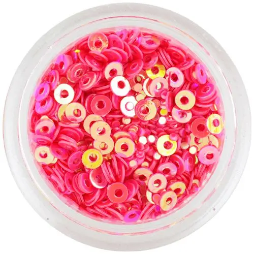 CD flitterek – korallszínű lyukas kör