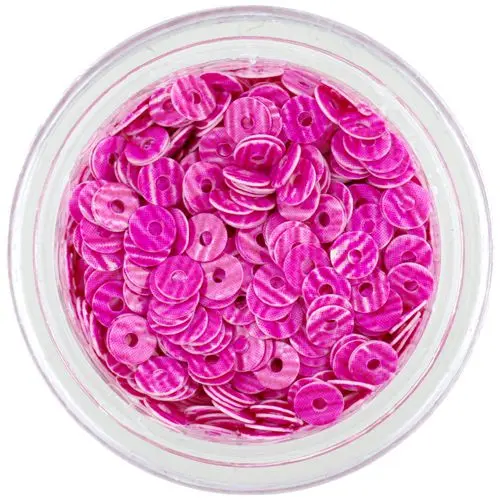 Körömdísz – rózsaszín CD flitter sötét rózsaszín csíkokkal