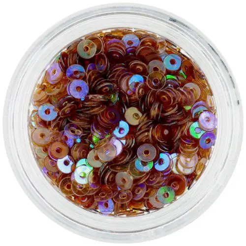 Lyukas karika – világosbarna nail art flitter