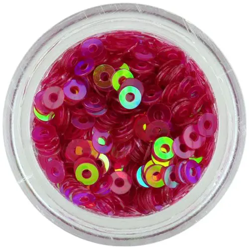 CD flitterek – sötét rózsaszín lyukas kör