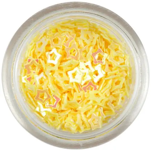 Sárga nail art csillagok