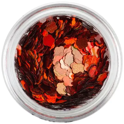 Narancssárgás piros nail art virág