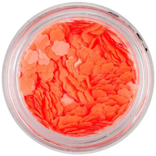 Neon narancssárga nail art virágok