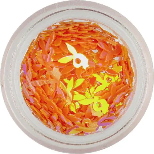 Körömdíszek - narancssárga Playboy nyuszik