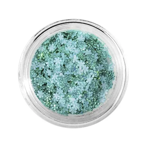 Textil virágok - gyöngyzöld