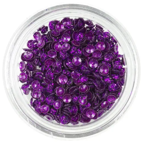 Dekorációs konfetti - lila 3D kagylók, csillámló